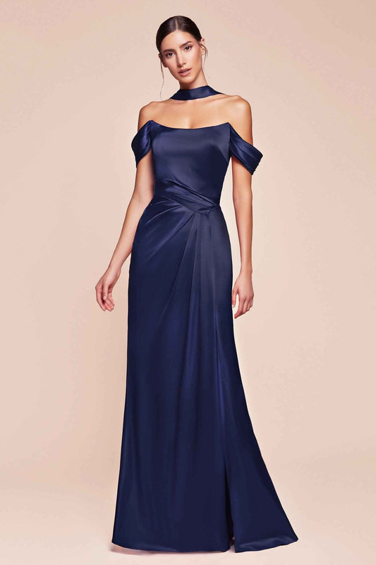 Off The Shoulder Sage Green Satin Gown