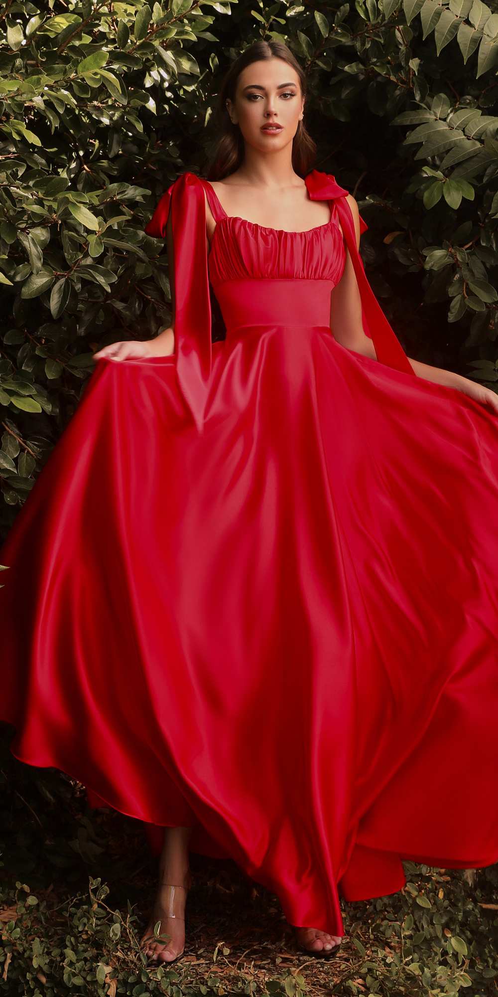 Long Soft Satin A-Line Dress
