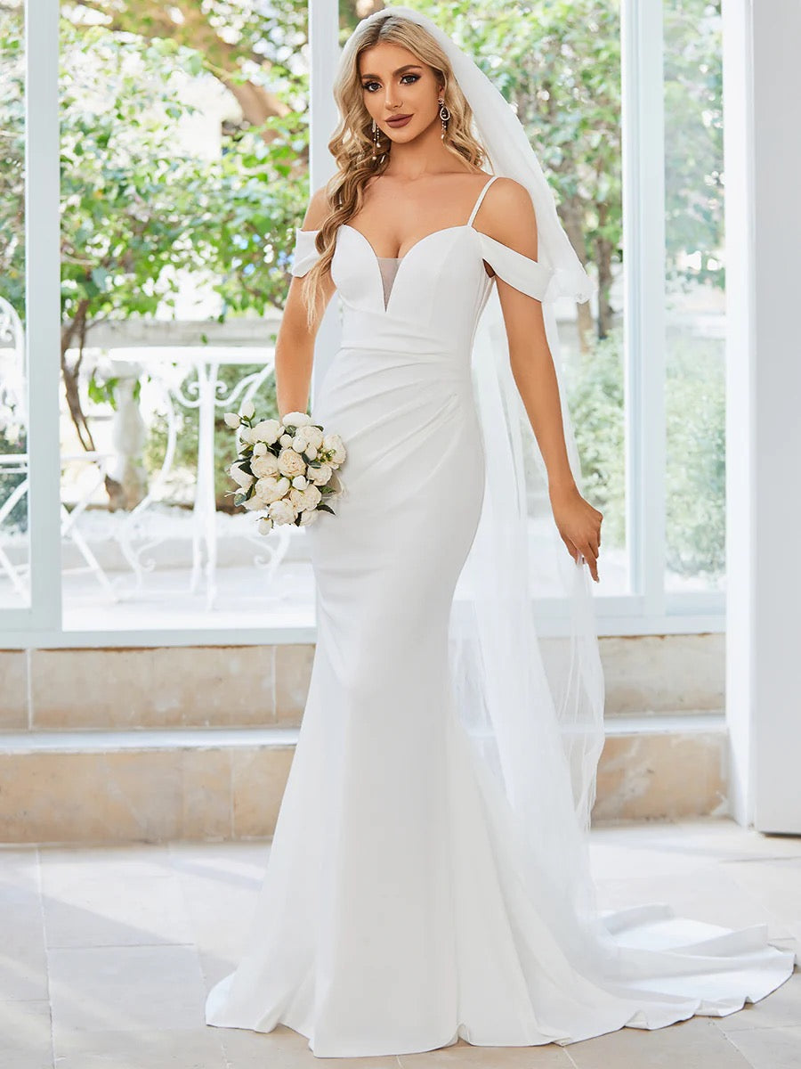 Sculpted Off-Shoulder Mermaid Bridal Gown