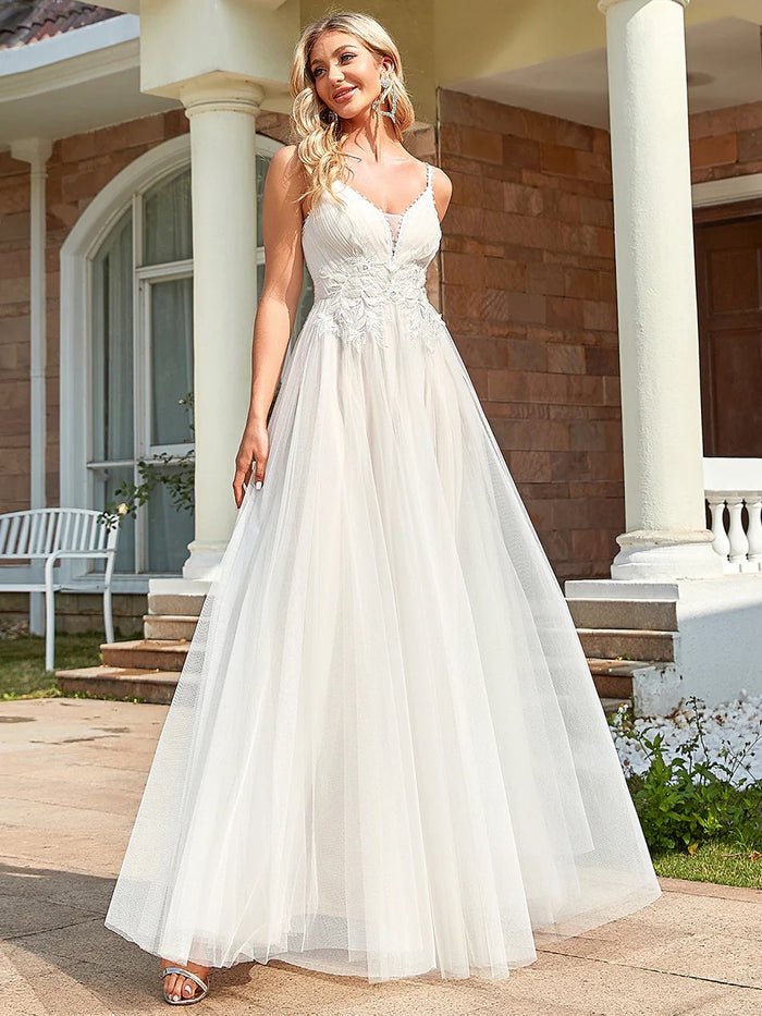 Everlasting V-Neck Bridal A-Line Gown