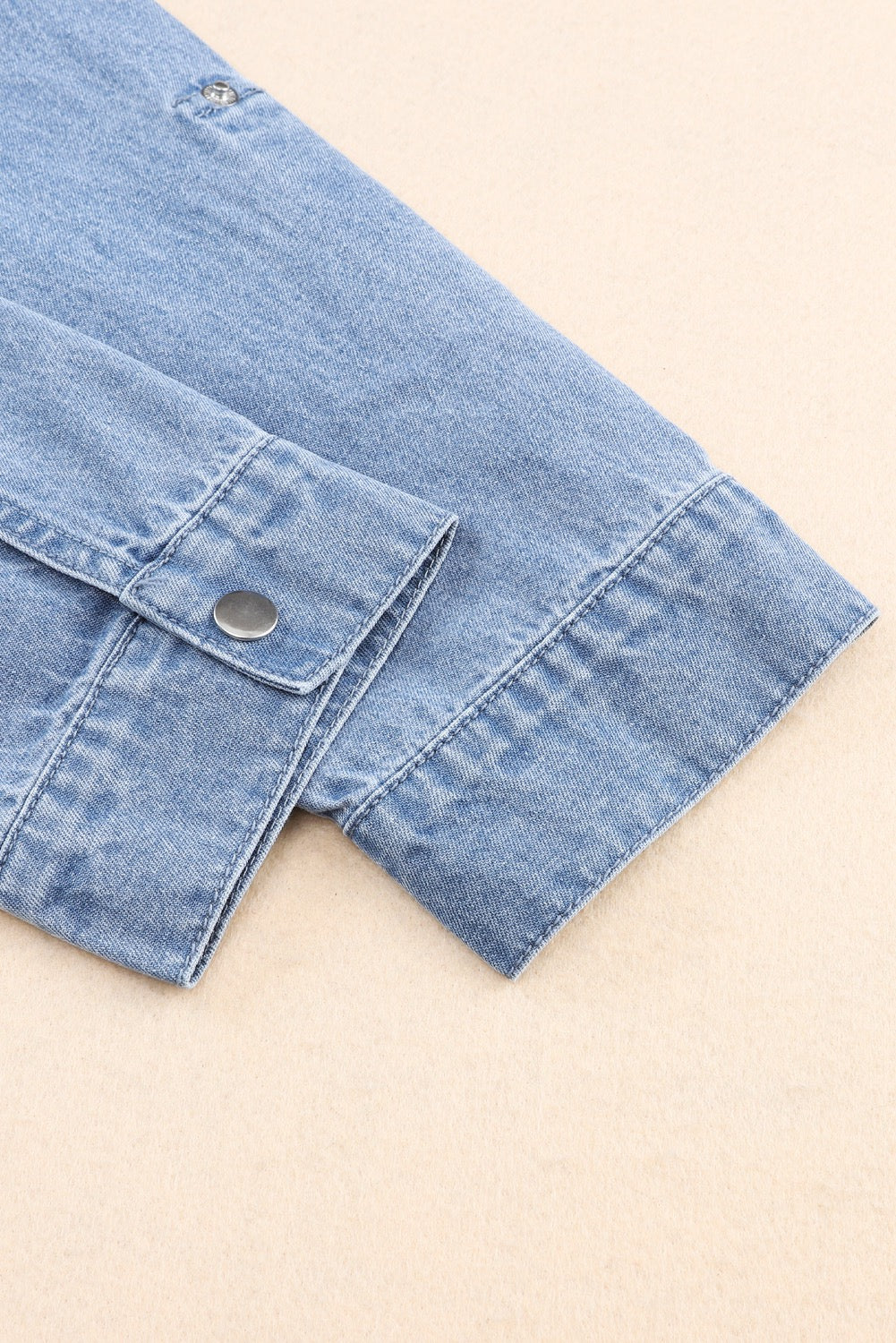 Light Blue Boxy Drawstring Denim Jacket