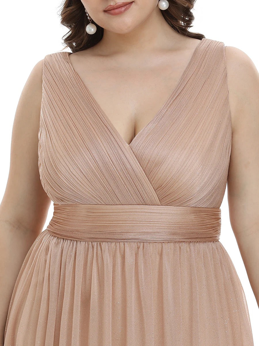 Midnight Elegance Double-Neck Maxi Gown