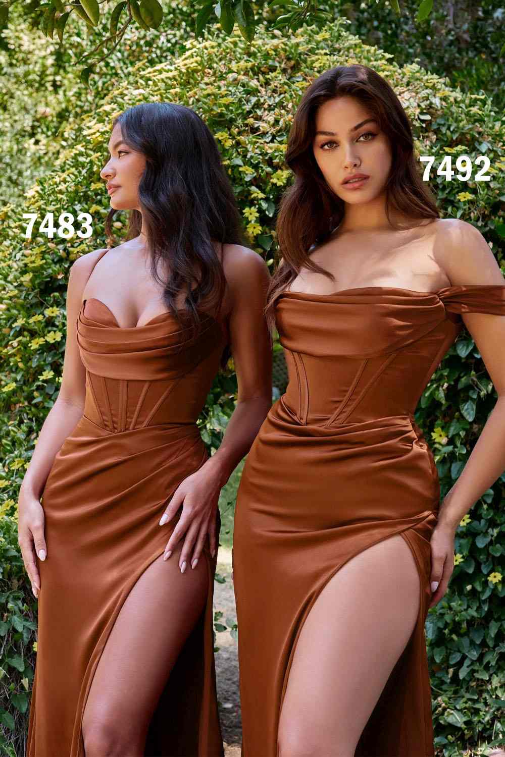 Satin Off Shoulder Corset Satin Gown