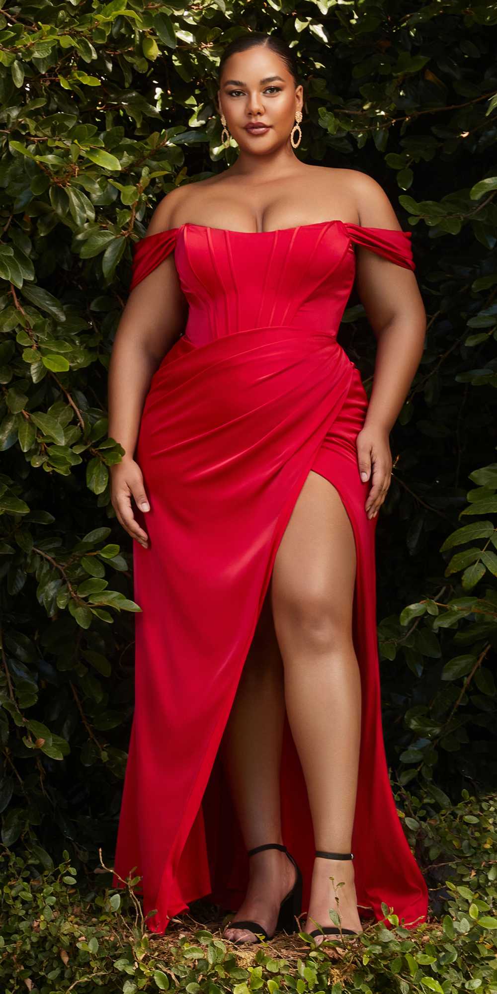 Off Shoulder Corset Satin Formal Gown