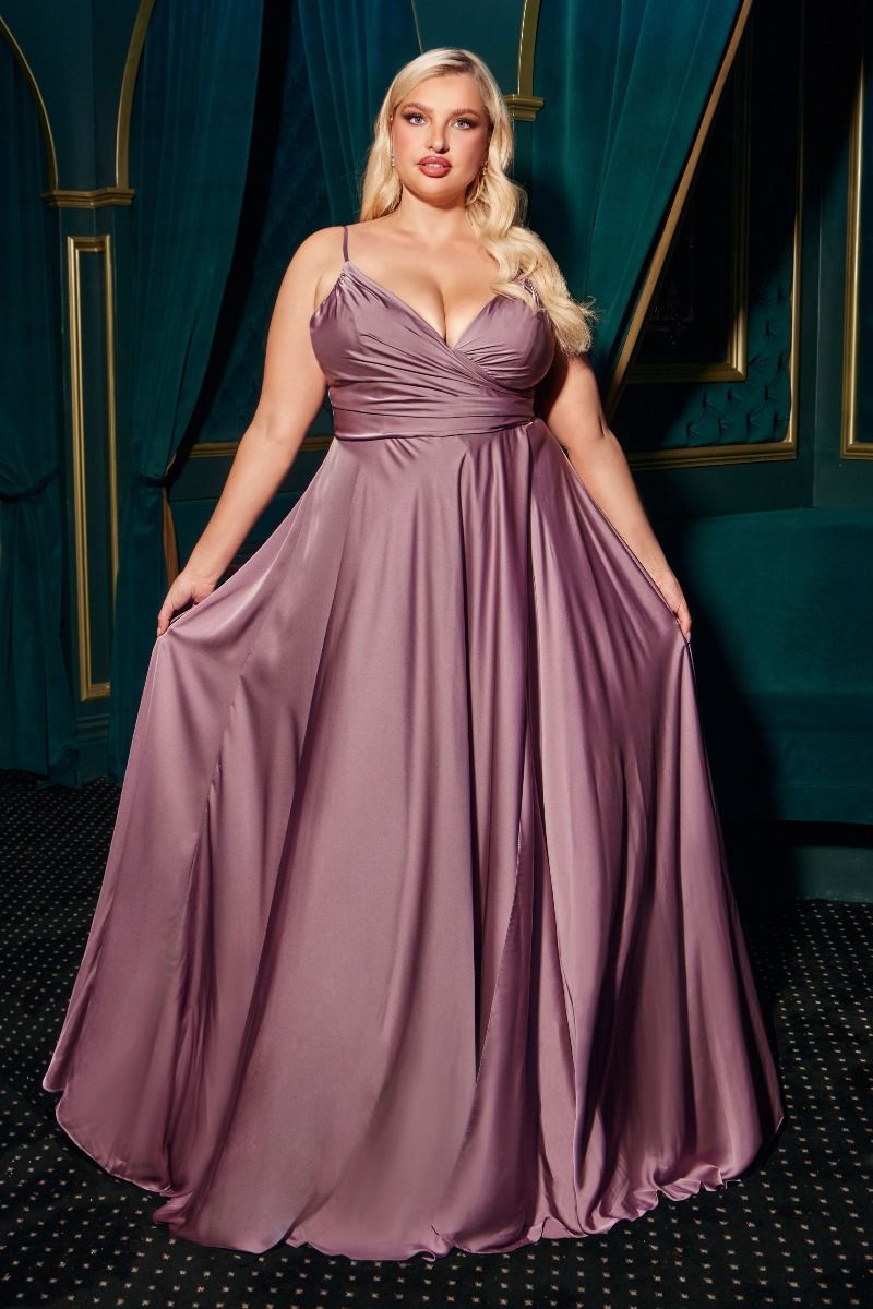 Sweetheart Neckline Soft Satin A-Line Curvy Fit-5