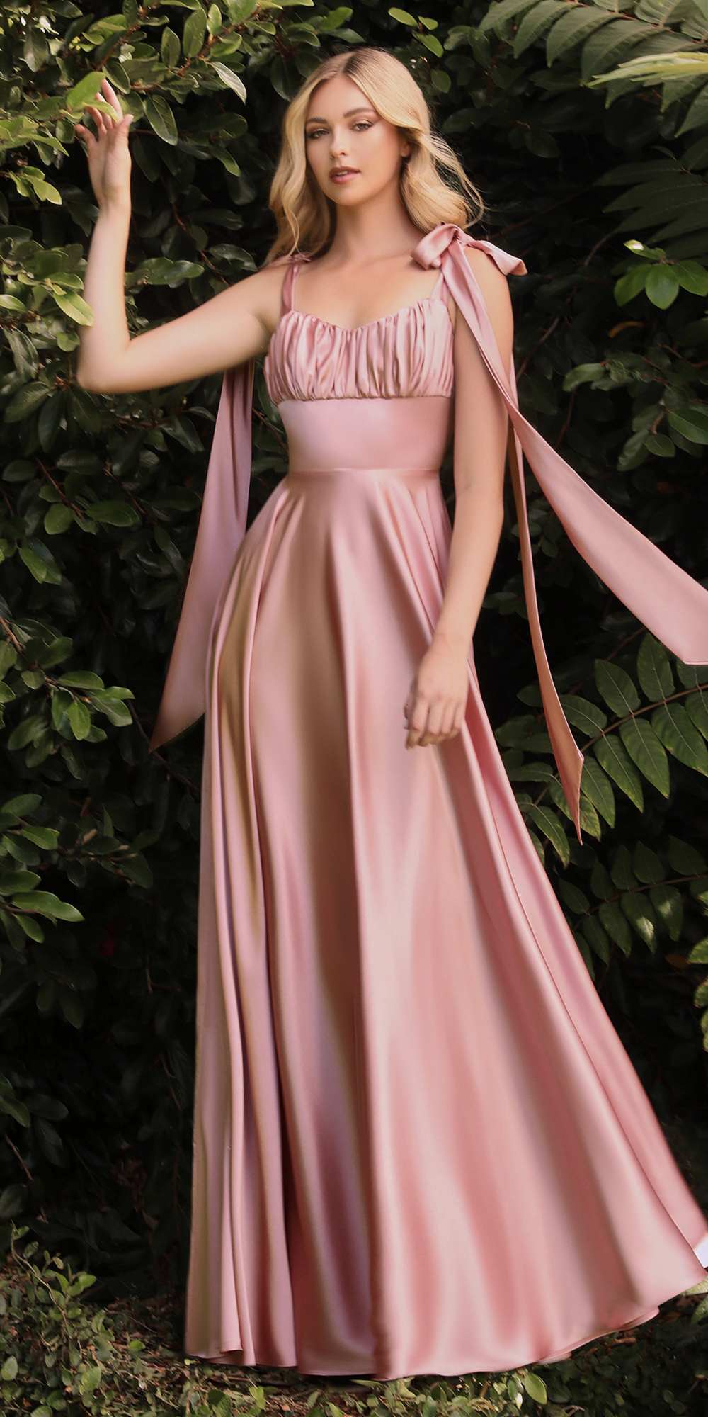 Long Soft Satin A-Line Dress