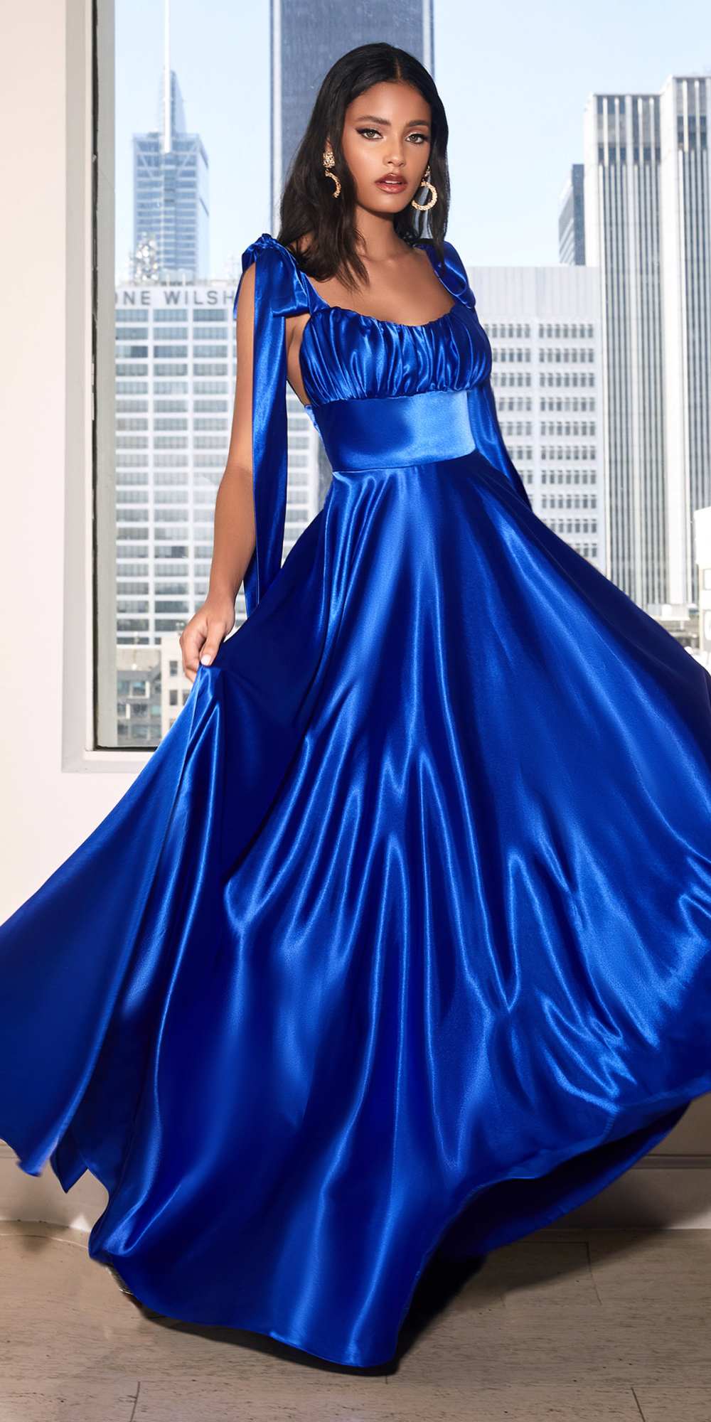 Long Soft Satin A-Line Dress