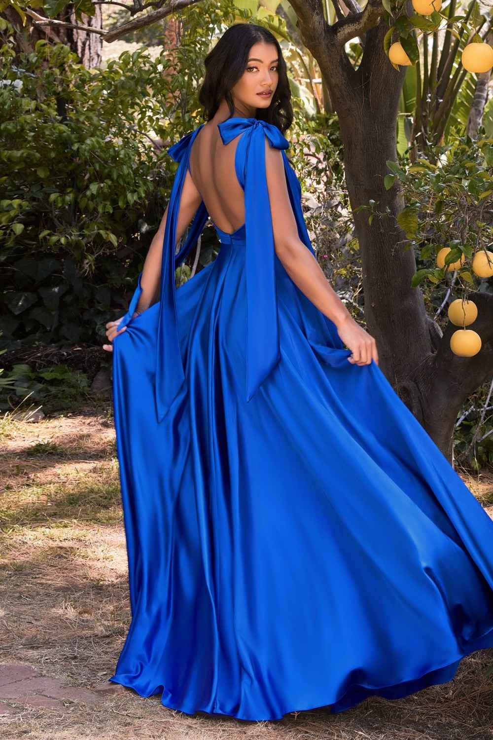 Long Soft Satin A-Line Dress