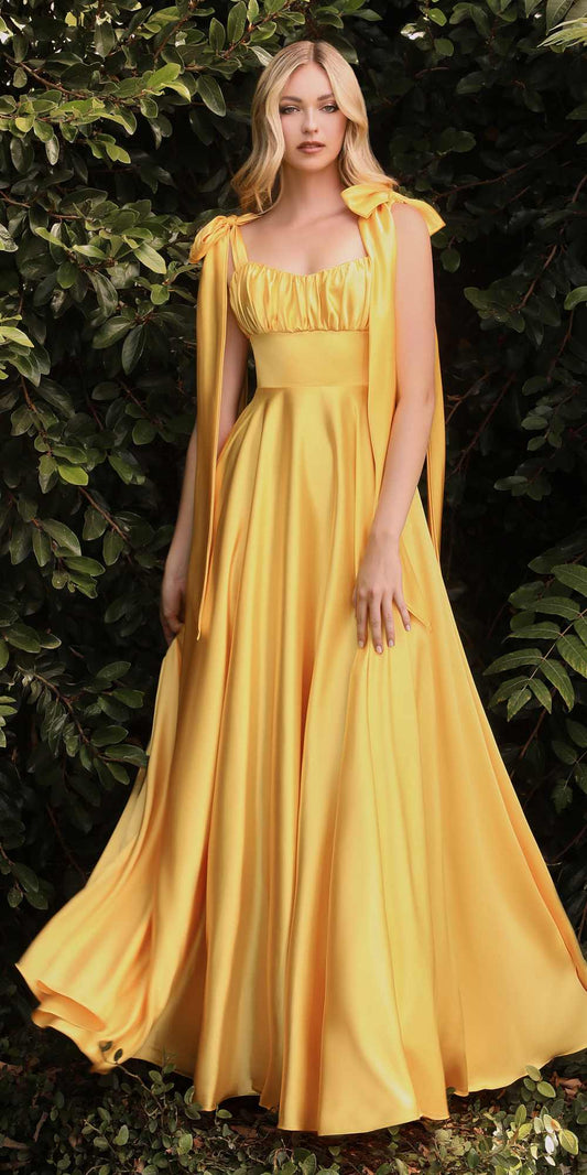 Long Soft Satin A-Line Dress