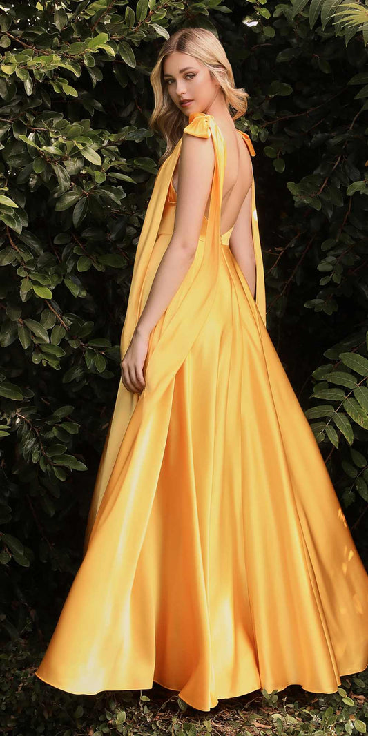 Long Soft Satin A-Line Dress