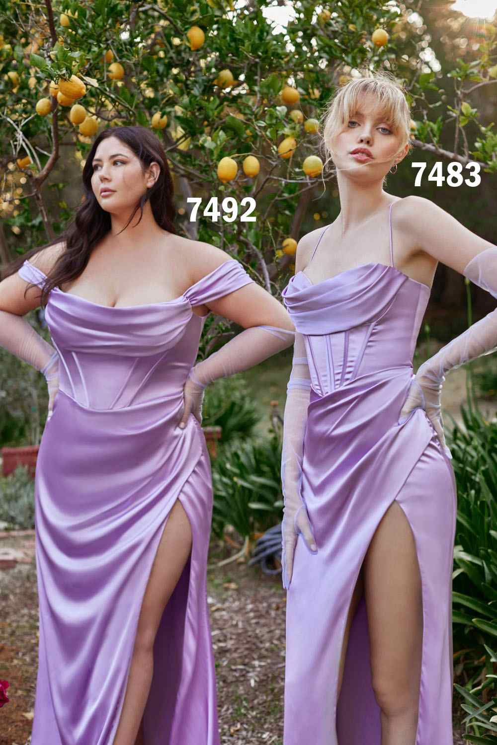 Satin Off Shoulder Corset Satin Gown