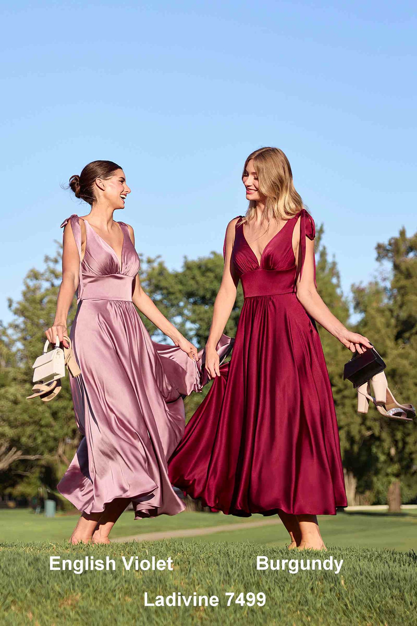 Tea Length Satin A-Line Dress