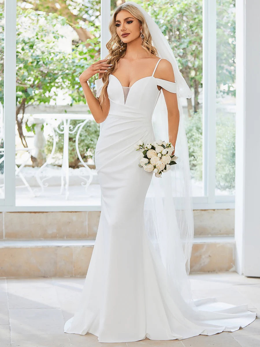 Sculpted Off-Shoulder Mermaid Bridal Gown