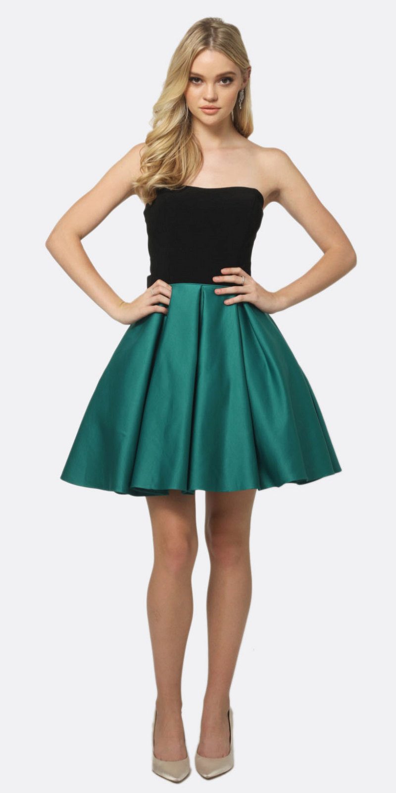 Two-Tone Sweetheart Short A-Line Dress