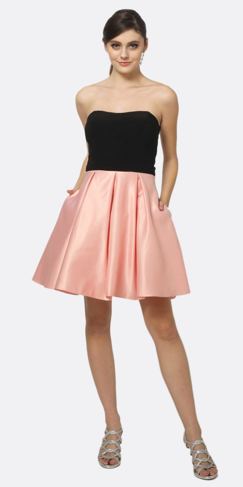 Two-Tone Sweetheart Short A-Line Dress