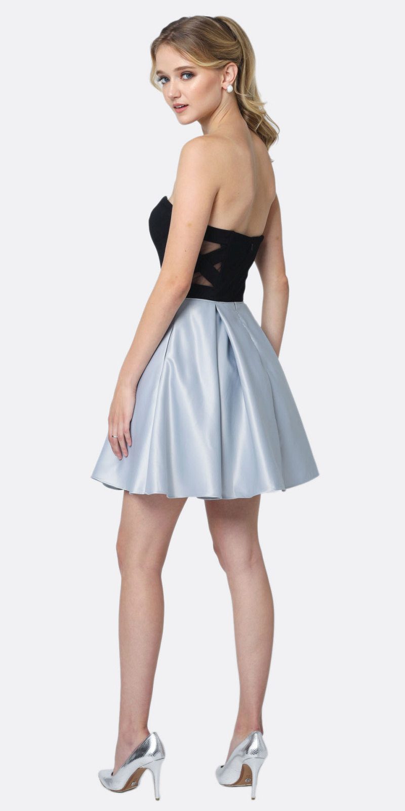 Two-Tone Sweetheart Short A-Line Dress