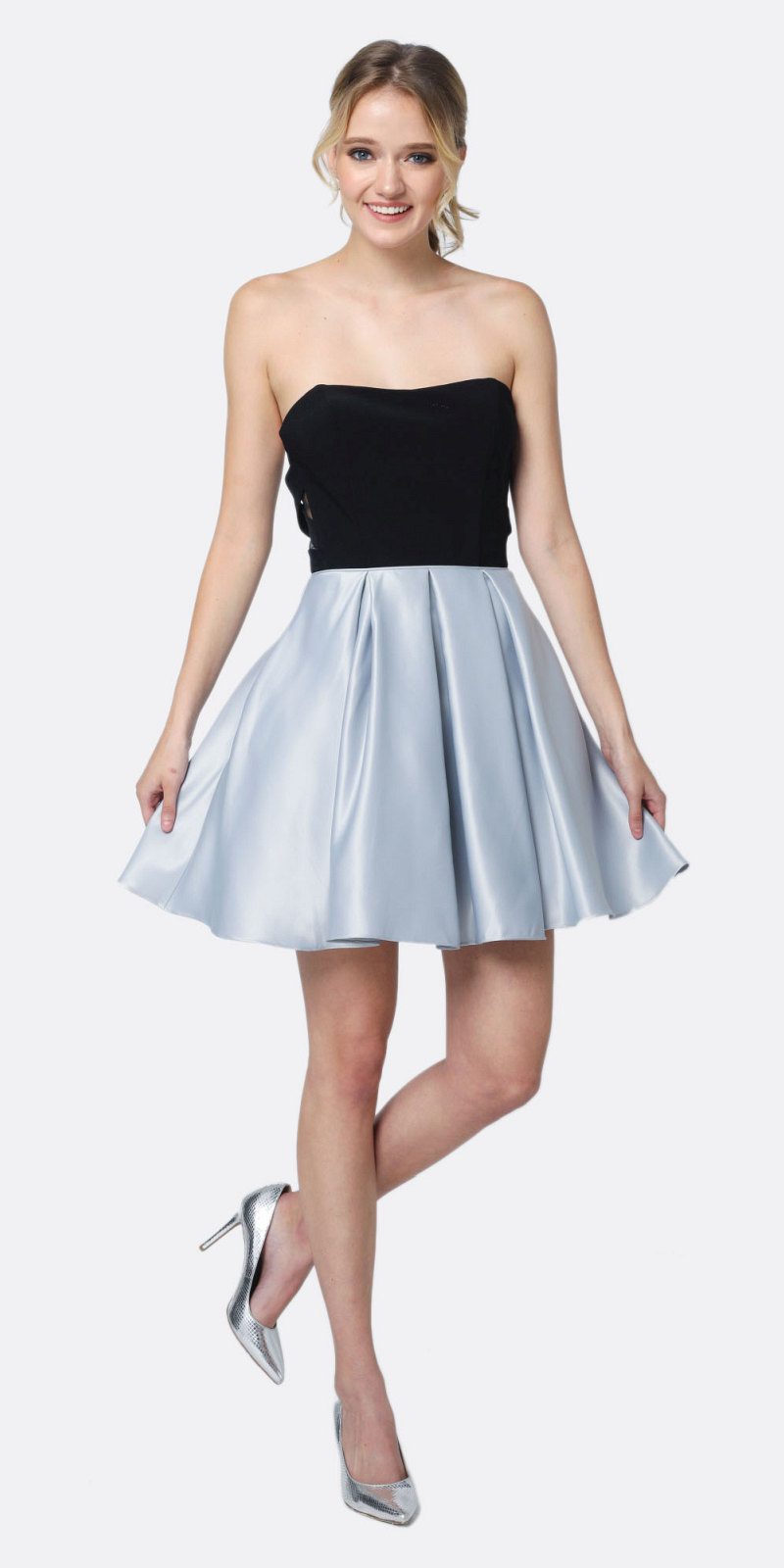 Two-Tone Sweetheart Short A-Line Dress