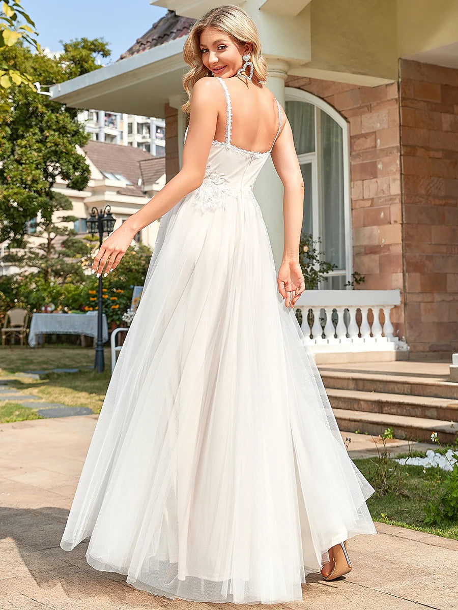 Everlasting V-Neck Bridal A-Line Gown