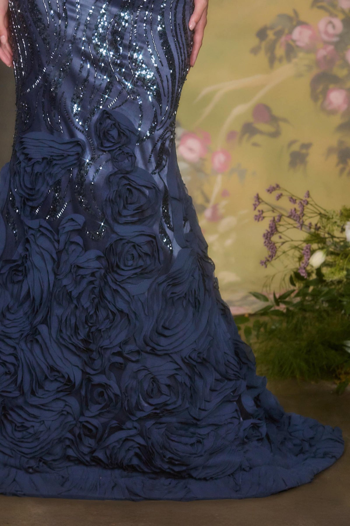 Luxe Satin Off the Shoulder Mermaid Gown