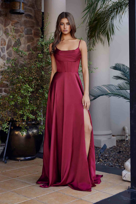 Elegant Stretch Satin A-Line Evening Dress