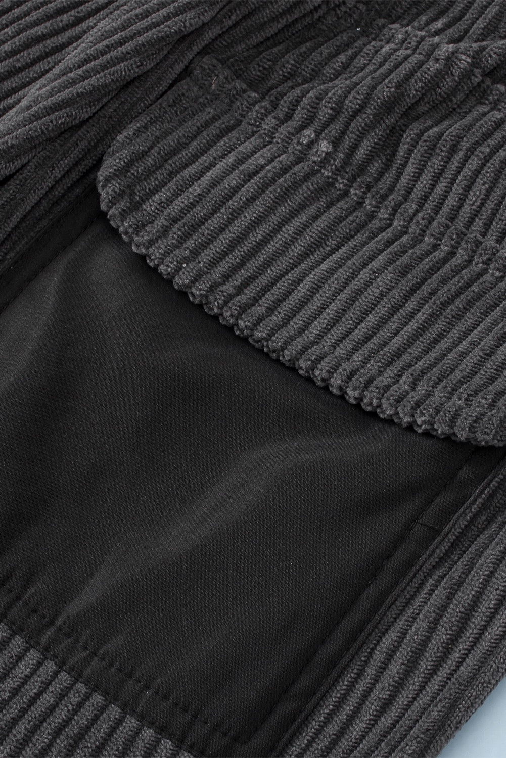 Grey Stretch Corduroy Wide Leg Pants