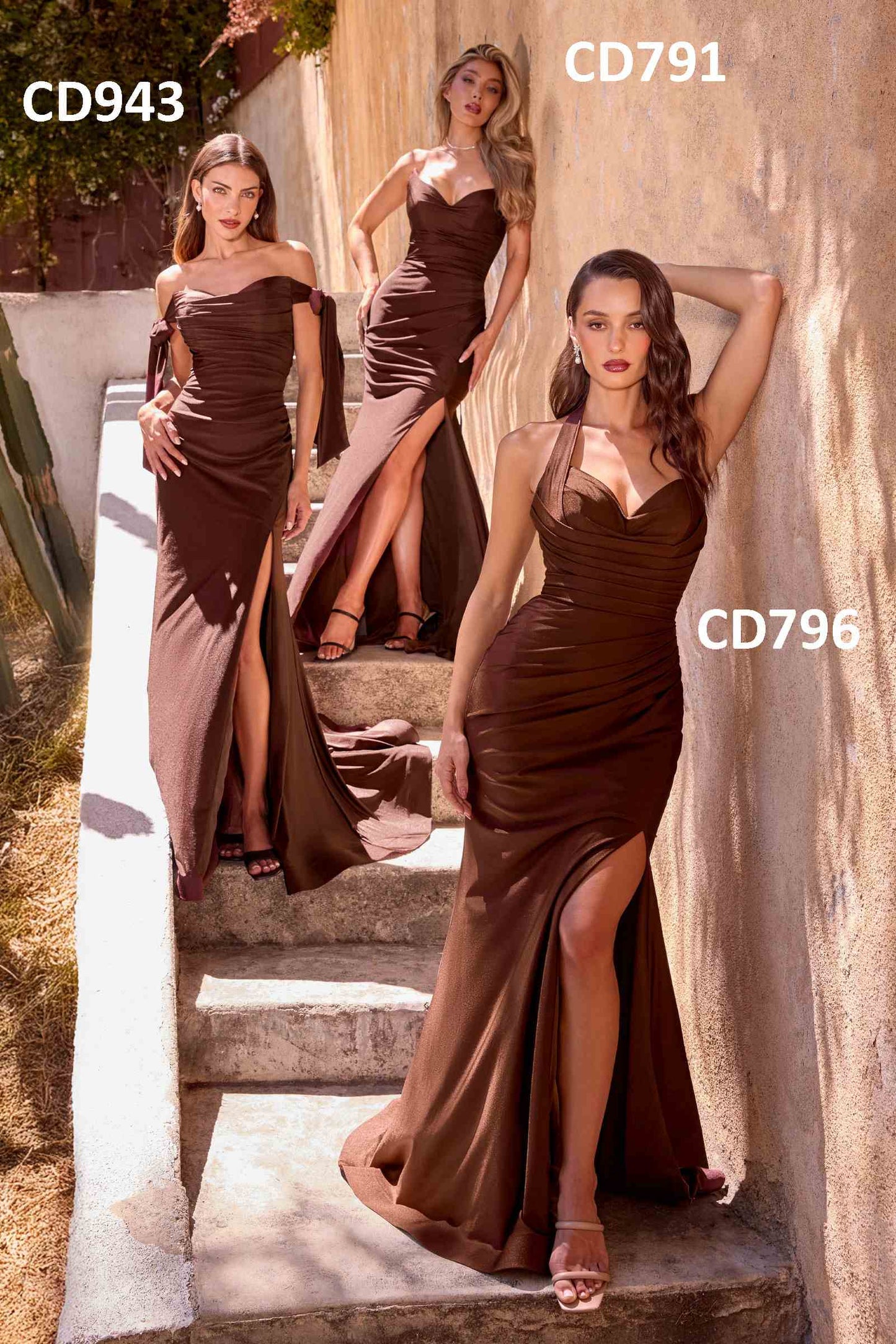 Strapless Stretch Satin Fitted Dusty Rose Gown