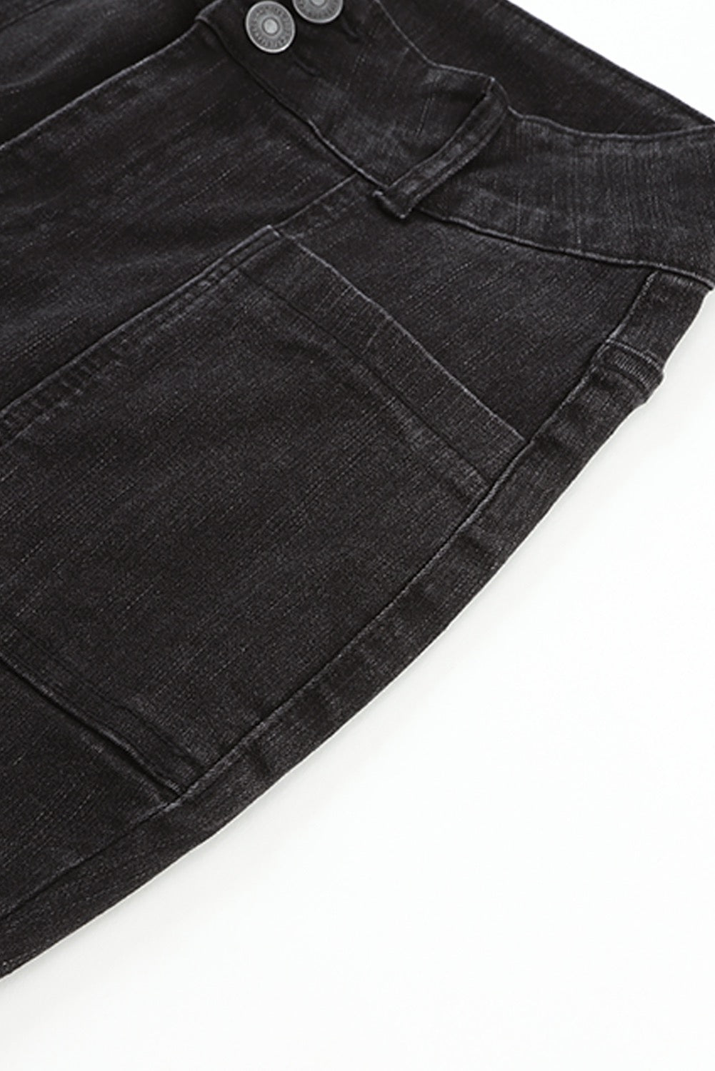 Black Side Slit Flare Stretch Jeans