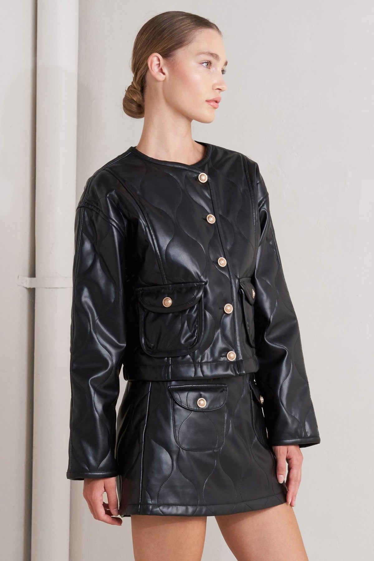 MOTO FAUX LEATHER JACKET