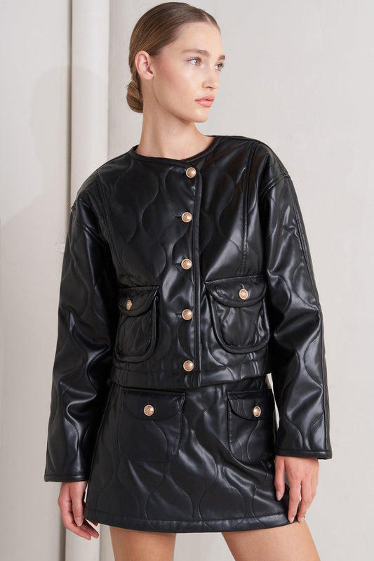 MOTO FAUX LEATHER JACKET