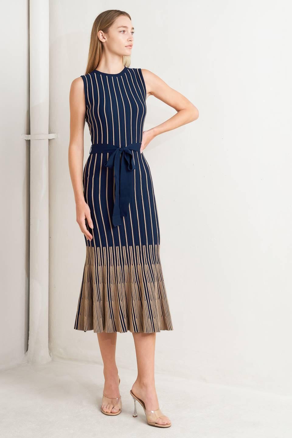 SMOOTH WEIGHTED FEEL KNIT MIDI DRESS