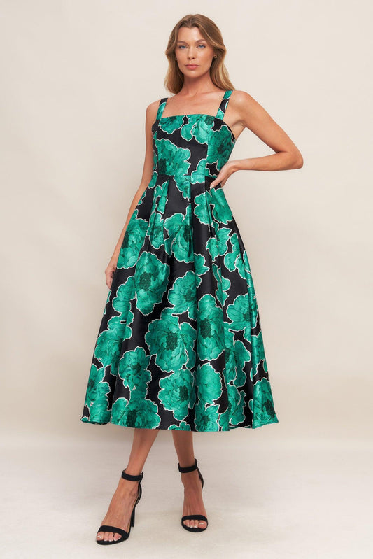 ROYAL BAROQUE WOVEN MIDI DRESS