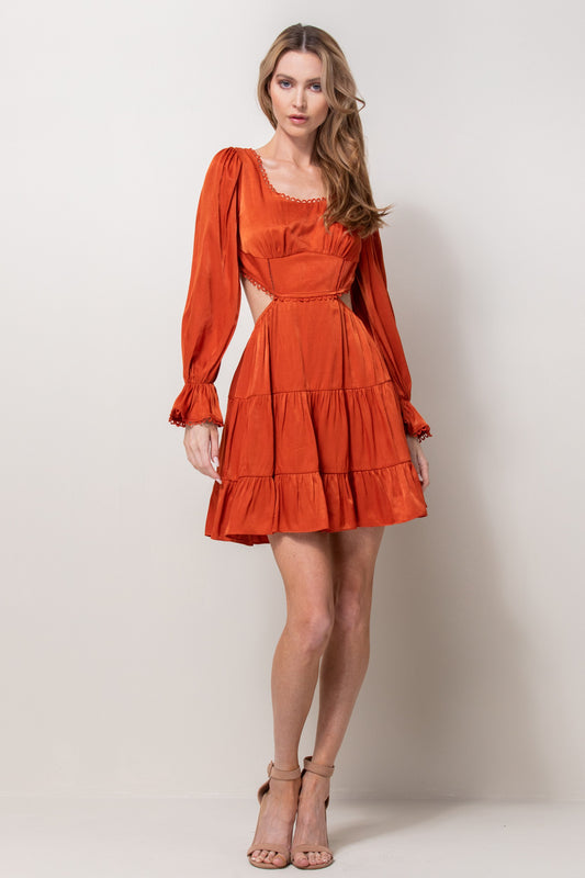 Cutout Trim Detail Short Dress