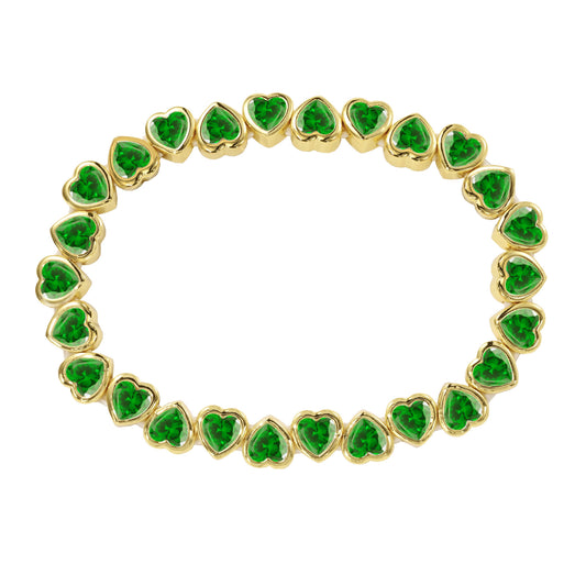 Stretchy Bezel Heart Bracelet