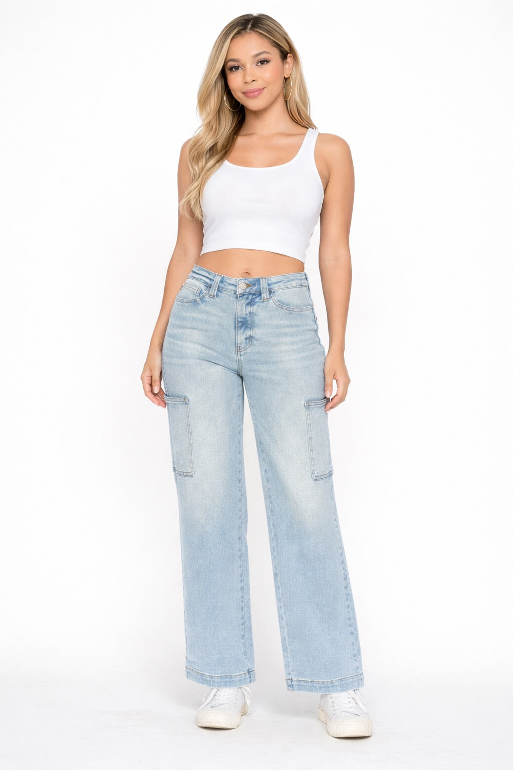 Judy Blue High Waist Straight Cargo Jeans