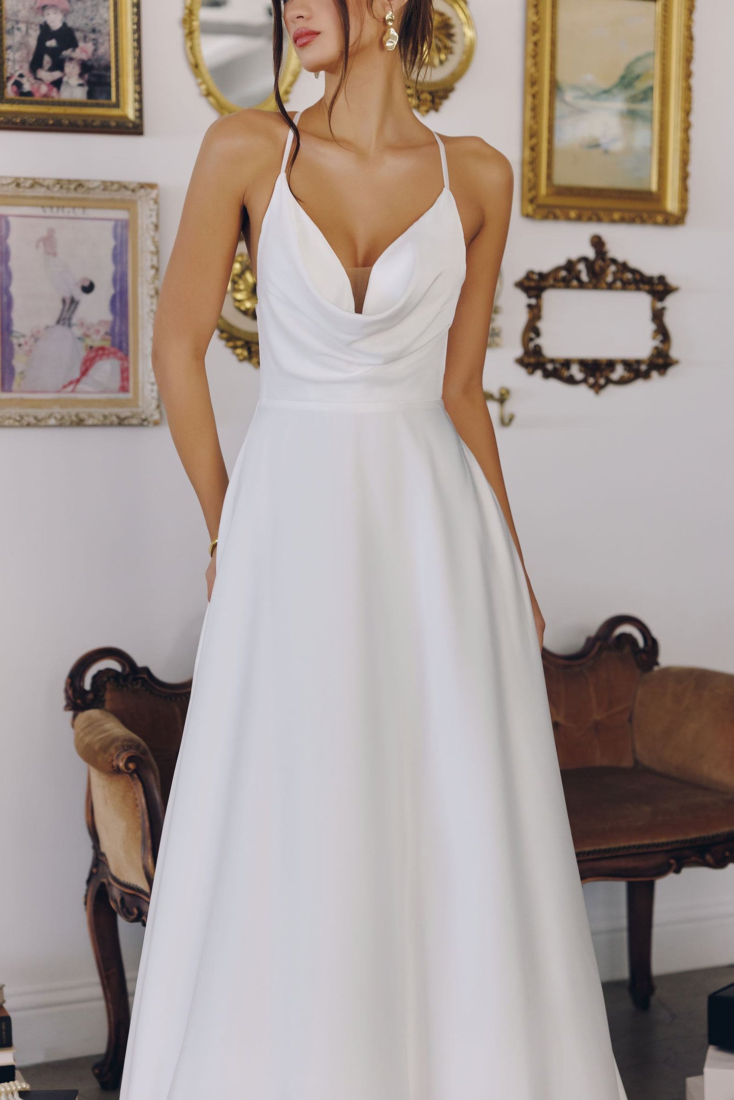 A-Line Spaghetti Strap Wedding Dress