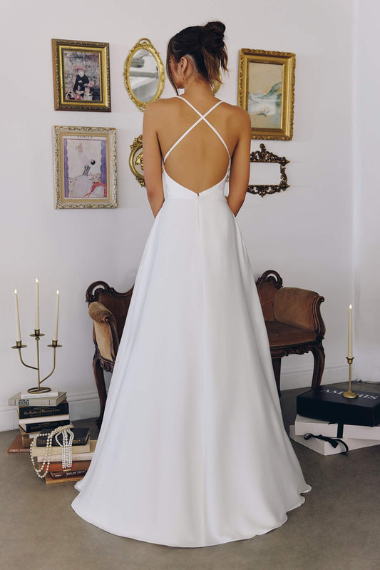 A-Line Spaghetti Strap Wedding Dress