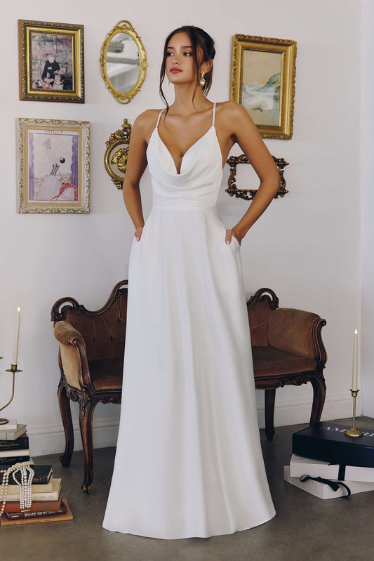 A-Line Spaghetti Strap Wedding Dress