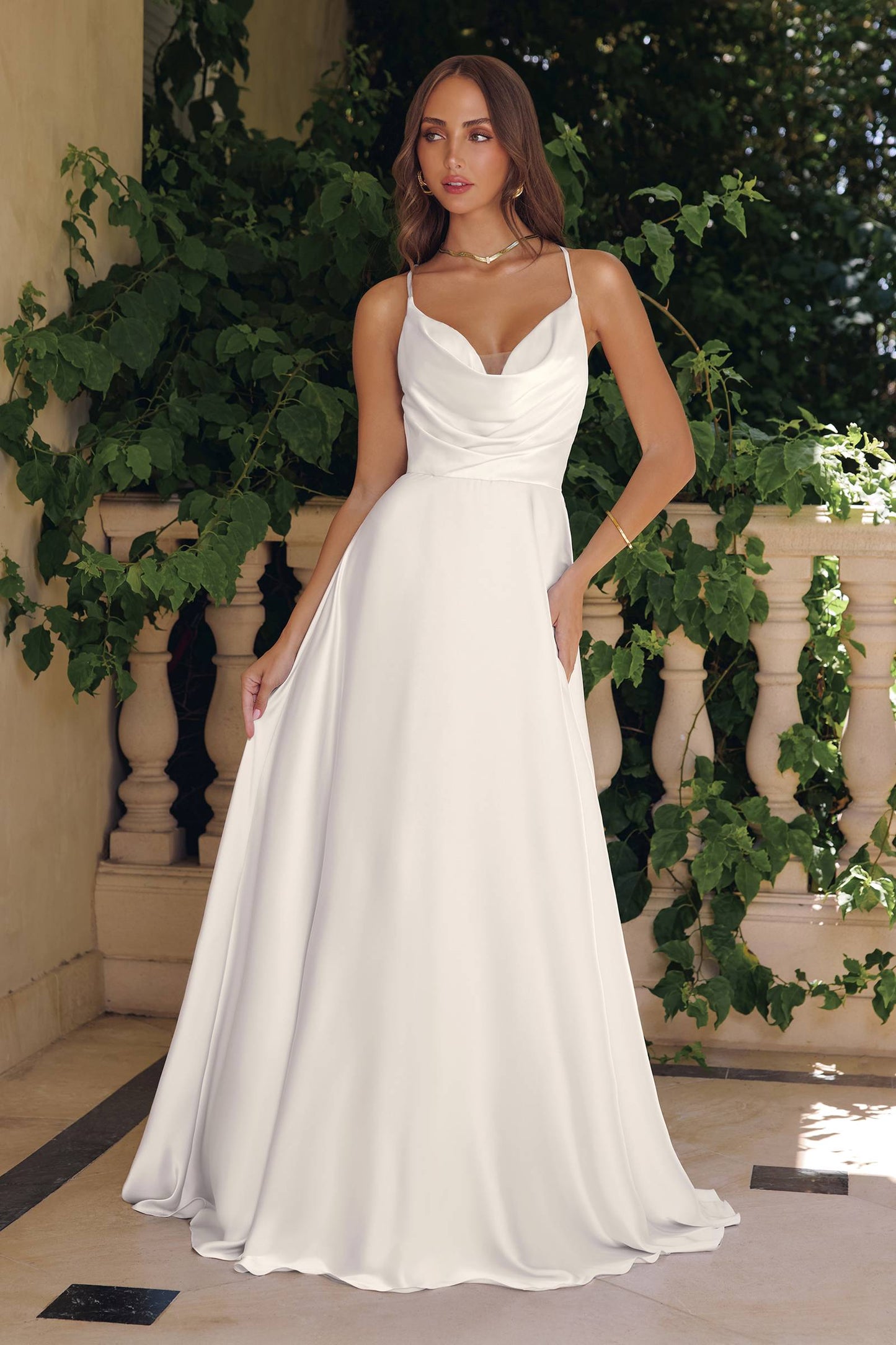 A-Line Spaghetti Strap Wedding Dress