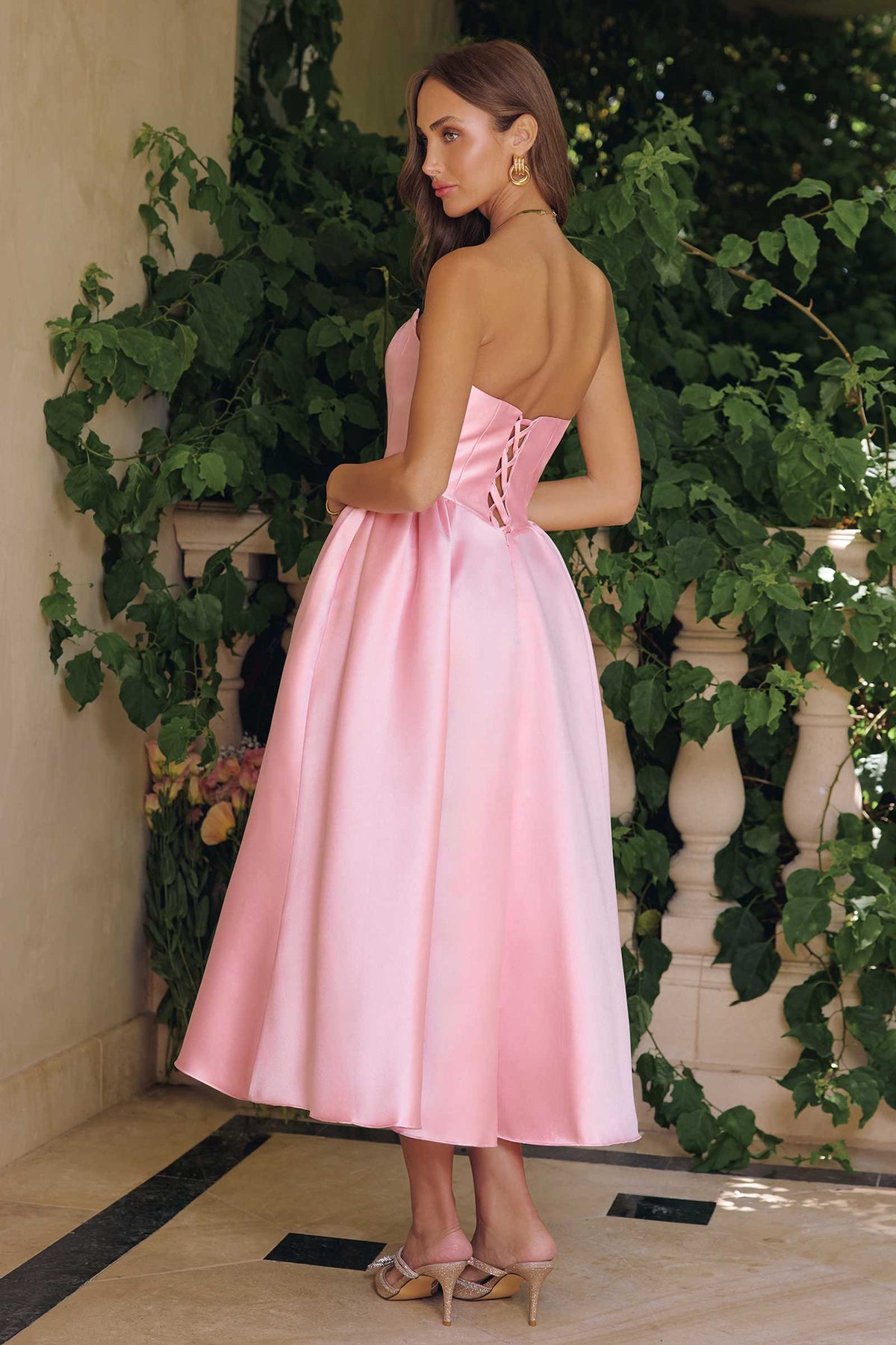 Elegant Mikado Midi Timeless Strapless Gown
