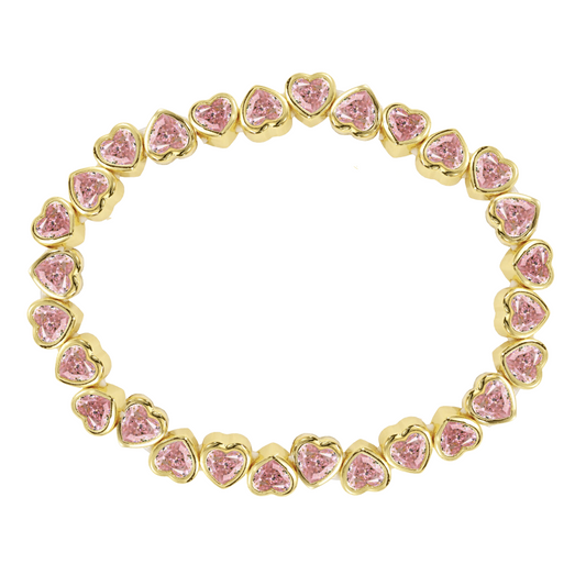 Stretchy Bezel Heart Bracelet