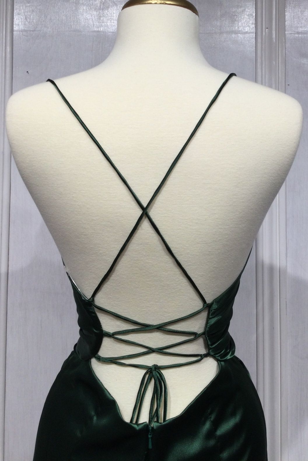 Satin Fitted Knot Maxi Gown