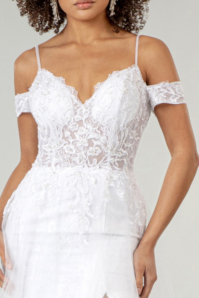 Sweetheart Embroidered Spaghetti Strap Wedding Gown With Lace Lining