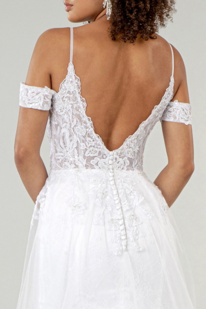 Sweetheart Embroidered Spaghetti Strap Wedding Gown With Lace Lining