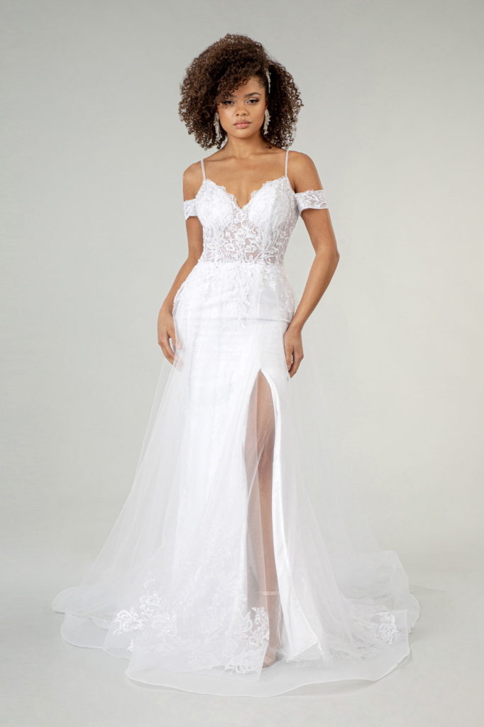 Sweetheart Embroidered Spaghetti Strap Wedding Gown With Lace Lining