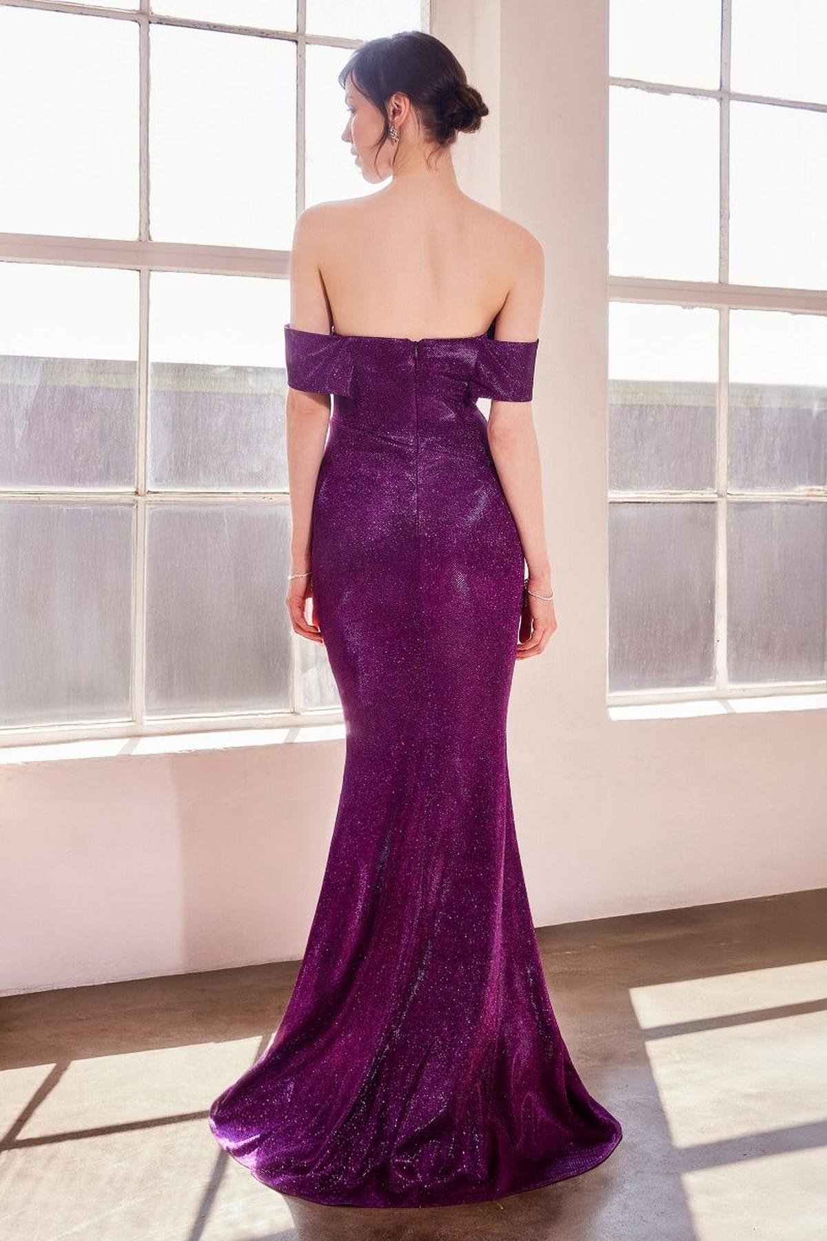 Off Shoulder Classic Modest Fitted Gown