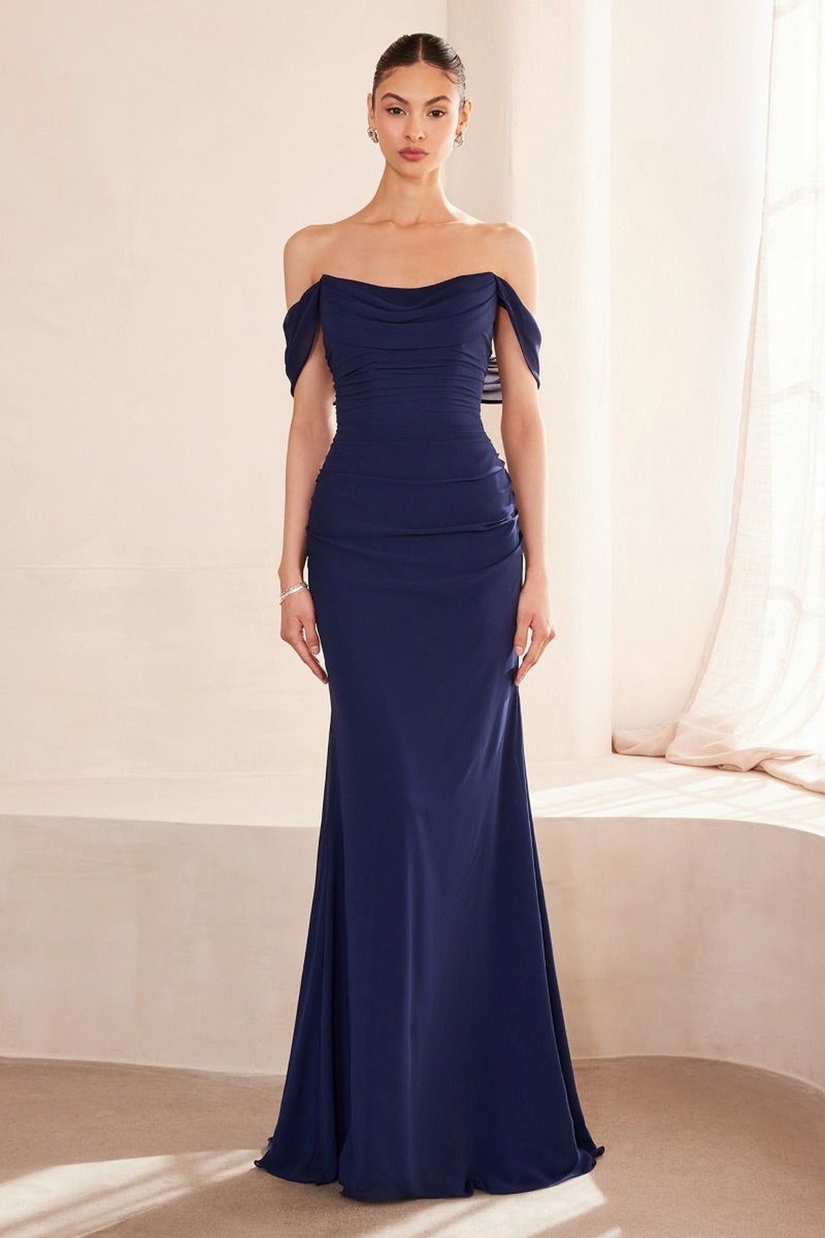 Off Shoulder Fitted Gown