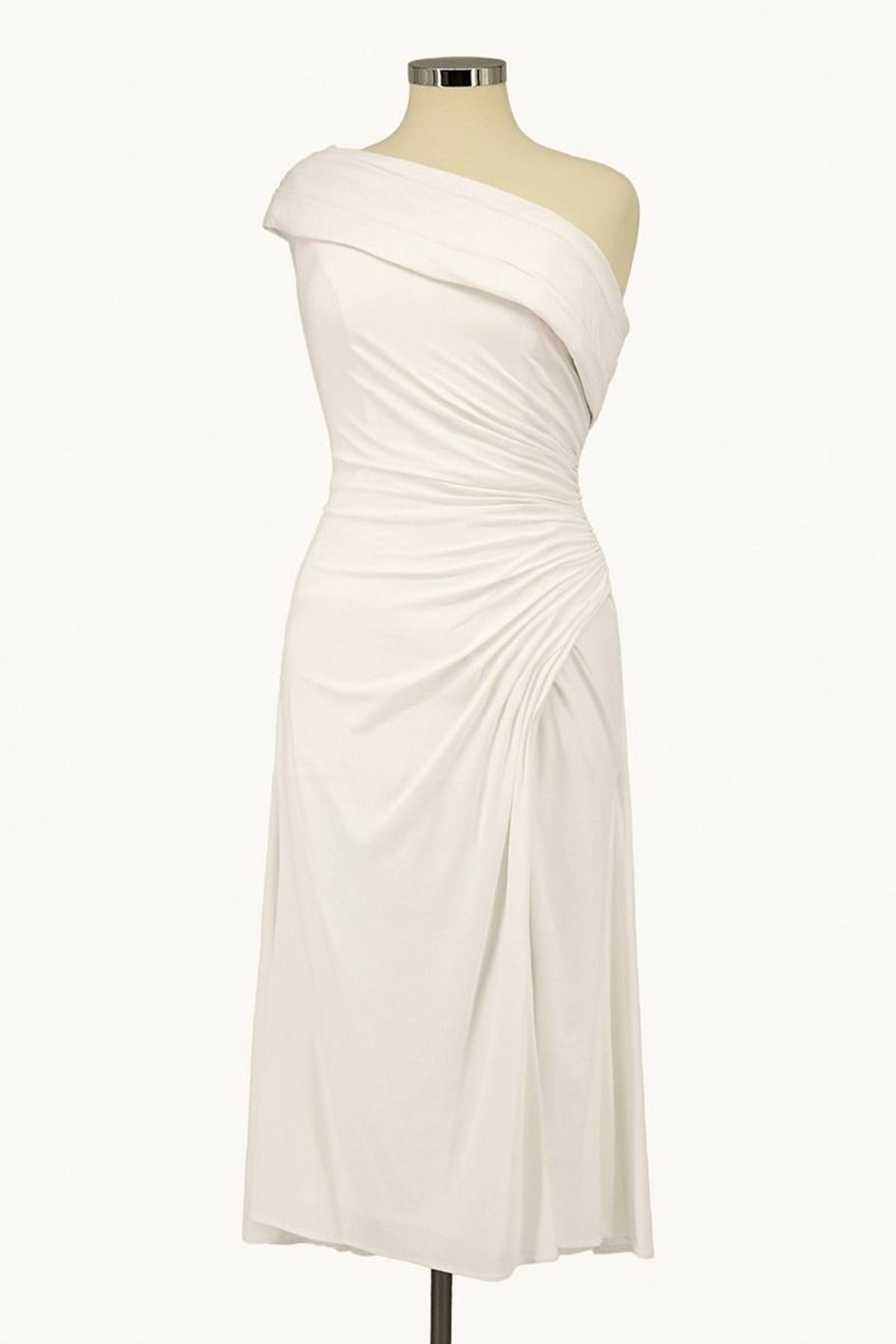 Knee Length One Shoulder Chiffon Dress