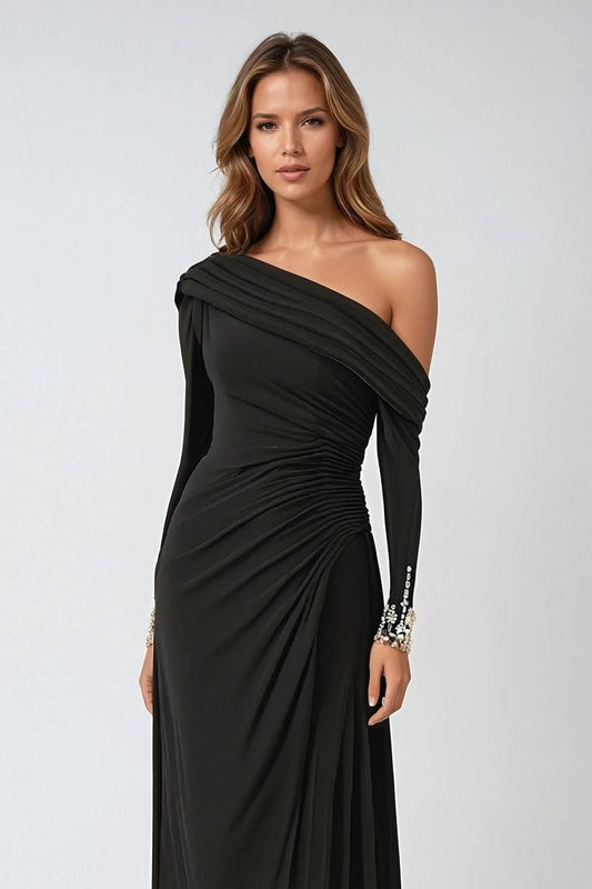 Off Shoulder Long Sleeve Knee Length Dress